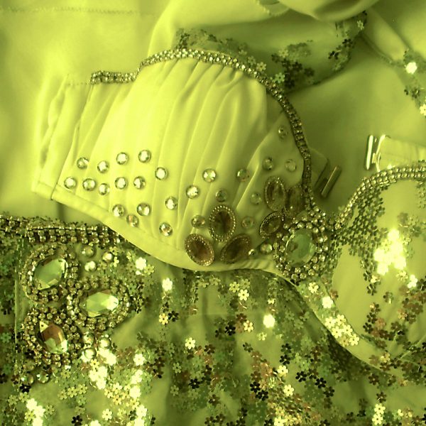 Figurino para dança do ventre amarelo limão