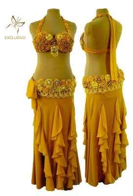 Figurino para dança do ventre fuxicos - frente e costas