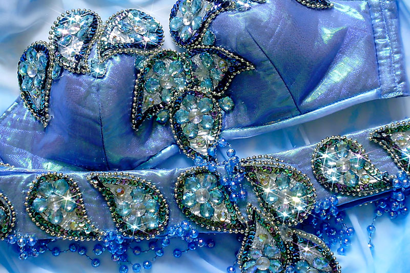 Conjunto para dança do ventre em organza