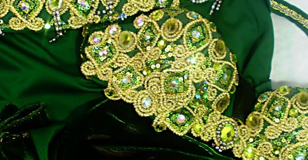 Figurino para dança do ventre verde sereia