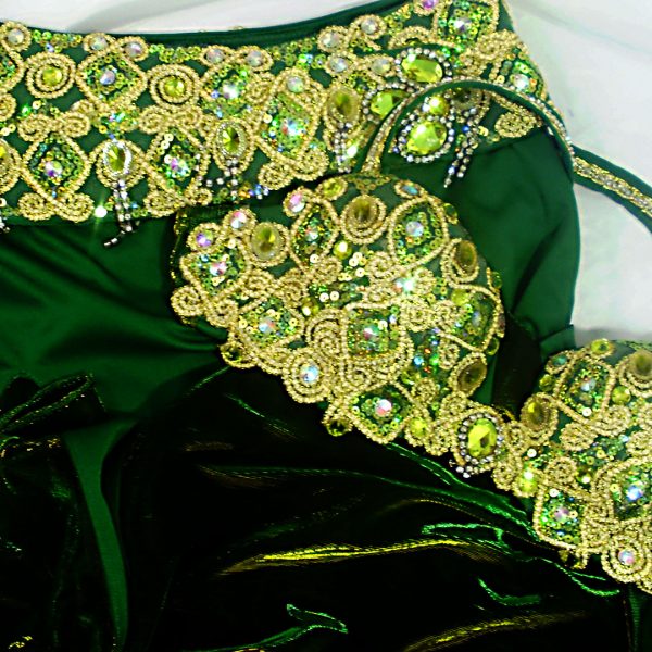 Figurino para dança do ventre verde sereia